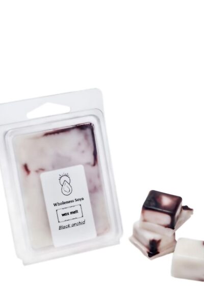 Wax melt Black Orchid in a dark color with a luxurious, sensual black orchid fragrance for home scenting.
